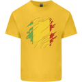 Torn Mali Flag Malian Day Football Kids T-Shirt Childrens Yellow