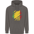 Torn Mali Flag Malian Day Football Mens 80% Cotton Hoodie Charcoal