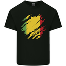 Torn Mali Flag Malian Day Football Mens Cotton T-Shirt Tee Top Black