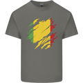 Torn Mali Flag Malian Day Football Mens Cotton T-Shirt Tee Top Charcoal