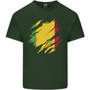 Torn Mali Flag Malian Day Football Mens Cotton T-Shirt Tee Top Forest Green