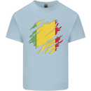 Torn Mali Flag Malian Day Football Mens Cotton T-Shirt Tee Top Light Blue