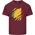 Torn Mali Flag Malian Day Football Mens Cotton T-Shirt Tee Top Maroon