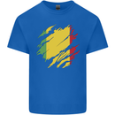 Torn Mali Flag Malian Day Football Mens Cotton T-Shirt Tee Top Royal Blue