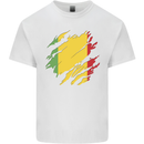 Torn Mali Flag Malian Day Football Mens Cotton T-Shirt Tee Top White