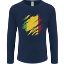 Torn Mali Flag Malian Day Football Mens Long Sleeve T-Shirt Navy Blue