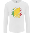 Torn Mali Flag Malian Day Football Mens Long Sleeve T-Shirt White