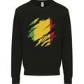 Torn Mali Flag Malian Day Football Mens Sweatshirt Jumper Black
