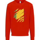 Torn Mali Flag Malian Day Football Mens Sweatshirt Jumper Bright Red