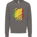 Torn Mali Flag Malian Day Football Mens Sweatshirt Jumper Charcoal