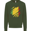 Torn Mali Flag Malian Day Football Mens Sweatshirt Jumper Forest Green
