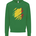 Torn Mali Flag Malian Day Football Mens Sweatshirt Jumper Irish Green