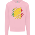 Torn Mali Flag Malian Day Football Mens Sweatshirt Jumper Light Pink