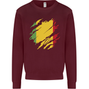 Torn Mali Flag Malian Day Football Mens Sweatshirt Jumper Maroon