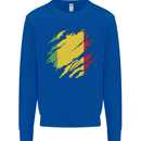 Torn Mali Flag Malian Day Football Mens Sweatshirt Jumper Royal Blue