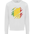 Torn Mali Flag Malian Day Football Mens Sweatshirt Jumper White