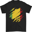 Torn Mali Flag Malian Day Football Mens T-Shirt 100% Cotton Black
