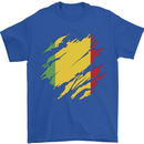 Torn Mali Flag Malian Day Football Mens T-Shirt 100% Cotton Royal Blue