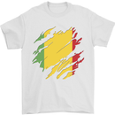 Torn Mali Flag Malian Day Football Mens T-Shirt 100% Cotton White