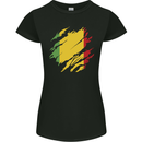 Torn Mali Flag Malian Day Football Womens Petite Cut T-Shirt Black