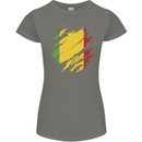 Torn Mali Flag Malian Day Football Womens Petite Cut T-Shirt Charcoal