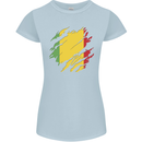 Torn Mali Flag Malian Day Football Womens Petite Cut T-Shirt Light Blue