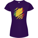 Torn Mali Flag Malian Day Football Womens Petite Cut T-Shirt Purple