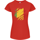 Torn Mali Flag Malian Day Football Womens Petite Cut T-Shirt Red