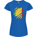 Torn Mali Flag Malian Day Football Womens Petite Cut T-Shirt Royal Blue