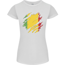 Torn Mali Flag Malian Day Football Womens Petite Cut T-Shirt White