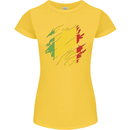 Torn Mali Flag Malian Day Football Womens Petite Cut T-Shirt Yellow
