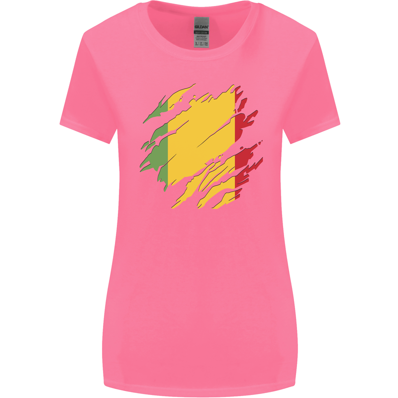 Torn Mali Flag Malian Day Football Womens Wider Cut T-Shirt Azalea