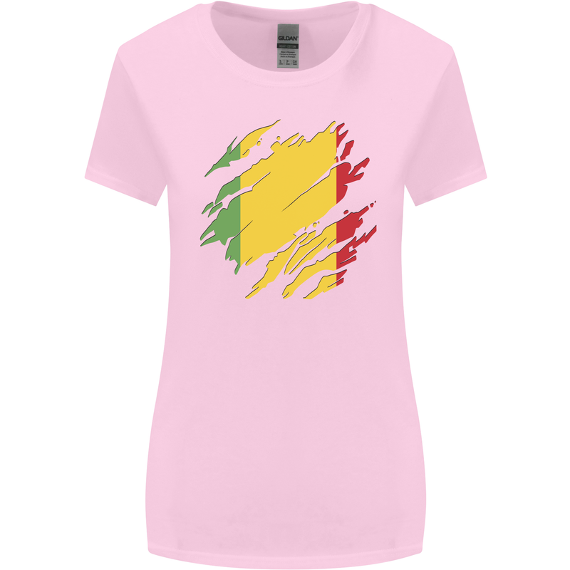 Torn Mali Flag Malian Day Football Womens Wider Cut T-Shirt Light Pink