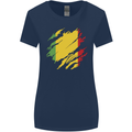 Torn Mali Flag Malian Day Football Womens Wider Cut T-Shirt Navy Blue