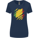 Torn Mali Flag Malian Day Football Womens Wider Cut T-Shirt Navy Blue