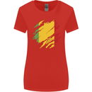 Torn Mali Flag Malian Day Football Womens Wider Cut T-Shirt Red