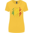 Torn Mali Flag Malian Day Football Womens Wider Cut T-Shirt Yellow