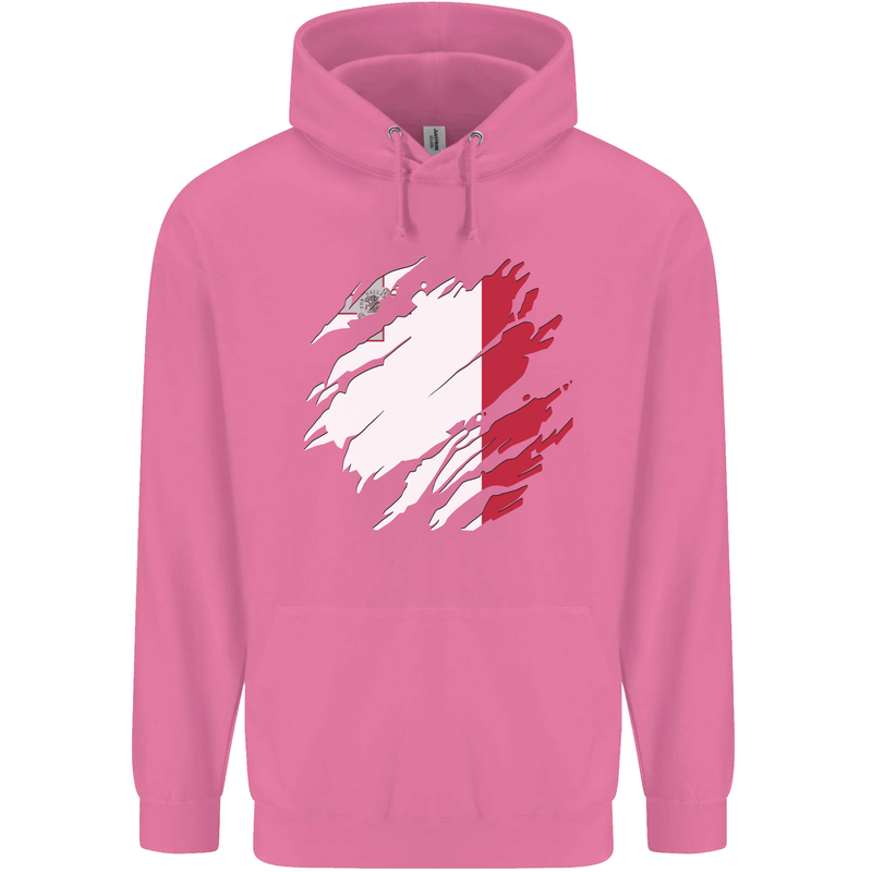 Torn Malta Flag Maltese Day Football Childrens Kids Hoodie Azalea