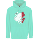 Torn Malta Flag Maltese Day Football Childrens Kids Hoodie Peppermint