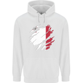 Torn Malta Flag Maltese Day Football Childrens Kids Hoodie White