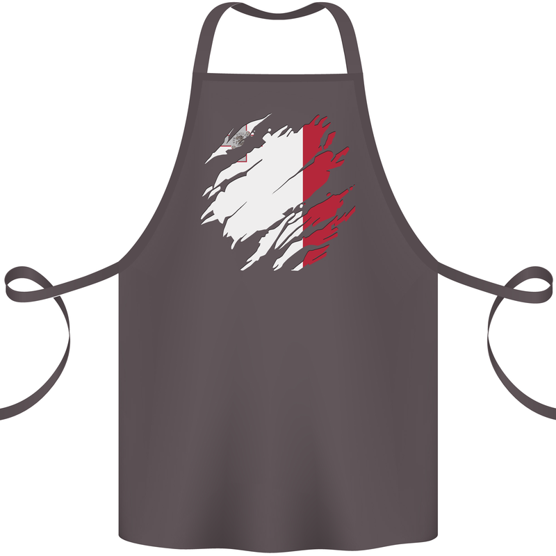 Torn Malta Flag Maltese Day Football Cotton Apron 100% Organic Dark Grey