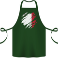 Torn Malta Flag Maltese Day Football Cotton Apron 100% Organic Forest Green