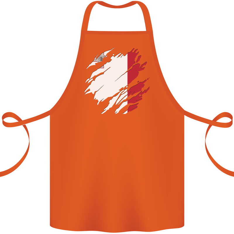 Torn Malta Flag Maltese Day Football Cotton Apron 100% Organic Orange