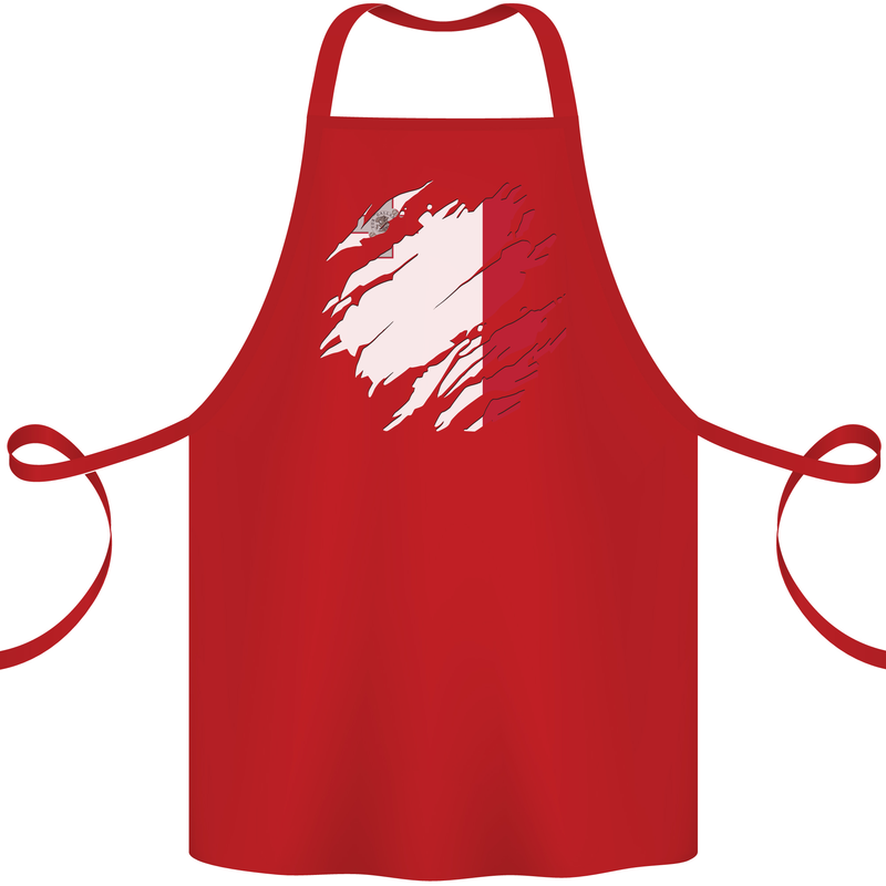 Torn Malta Flag Maltese Day Football Cotton Apron 100% Organic Red