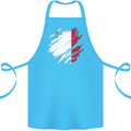 Torn Malta Flag Maltese Day Football Cotton Apron 100% Organic Turquoise
