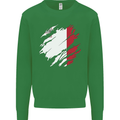 Torn Malta Flag Maltese Day Football Kids Sweatshirt Jumper Irish Green