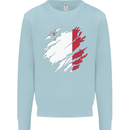 Torn Malta Flag Maltese Day Football Kids Sweatshirt Jumper Light Blue