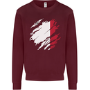 Torn Malta Flag Maltese Day Football Kids Sweatshirt Jumper Maroon