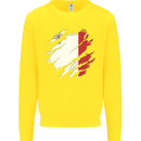 Torn Malta Flag Maltese Day Football Kids Sweatshirt Jumper Yellow