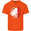 Torn Malta Flag Maltese Day Football Kids T-Shirt Childrens Orange